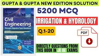 IRRIGATION AND HYDROLOGY Q.1-20 Gupta and Gupta Civil Engineering Book Solution With Pdf
