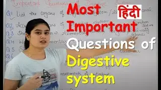 Important Questions of Digestive System in Hindi | Anatomy and Physiology | Important Questions