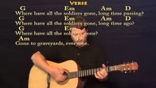 Where Have All the Flowers Gone (Pete Seeger) Strum Guitar Cover Lesson with Lyrics