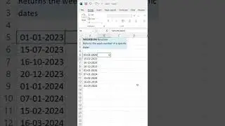 WEEKNUM Function in Excel: Find the Week Number quickly! #exceltutorialinhindi #exceltipsandtricks