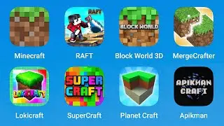Minecraft, Raft Craft, Block World 3D, MergeCrafter, Lokicraft, SuperCraft, Planet Craft, Aplikman