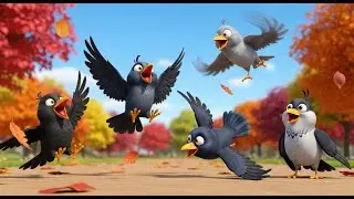 Five Little Crows Caw Around | Nursery Rhymes for Kids & Baby Songs