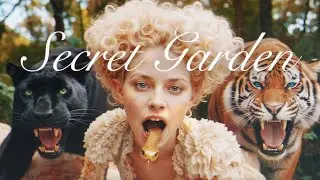 Secret Garden | AI Cinematic Fantasy of Nature, Gold, and Mythical Guardians