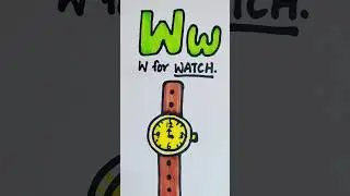 How To Draw Paint And Learn ABC alphabet| W for Watch #drawing #trending #alphabet #kids #ytshorts