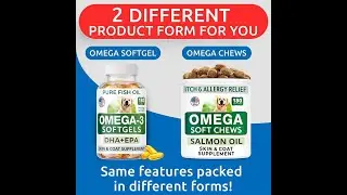 Omega 3 for Dogs - 360 Fish Oil Chews for Dog Shedding, Skin Allergy, Hot Spots Treatment