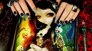 ASMR Art Book Tracing 🎃 Gothic Halloween