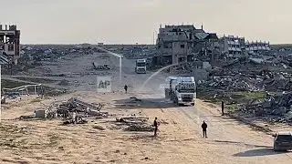 Trucks continue to take aid into Gaza