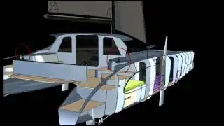 G-Force 1700 CAD Rendering - Schionning Design - Kit Catamaran