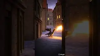 Dancing fire breathing baby dragon