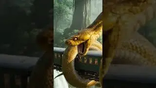 big snake wrapped around the train#short #trending #river