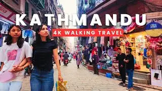 Kathmandu, Nepal Virtual Walking Tour in 4K | Busy Local Streets & Lifestyle