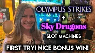 First Try on Skydragons Slot Machine! NICE BONUS WIN!!