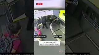 Toddler Rode Airport Baggage Carousel #shorts