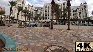 Пешеходная экскурсия по городам Эйлата по пляжам - Израиль 🇮🇱 - 4K