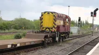 DB gronk class 08752 shunts around Didcot yard part 2