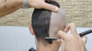 How to do head shave straight razor tutorial step by step zaibi Barber shop