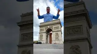 Jumping Over Arc de Triomphe 😂 #paris #france