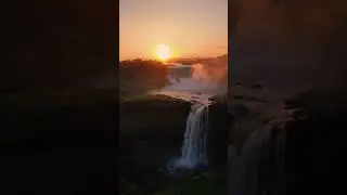 Epic Sunrise & Waterfall: Experience Pure Serenity & Natural Wonders! 🤩🌊