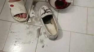 . Cleaning magic: when your white shoes change color