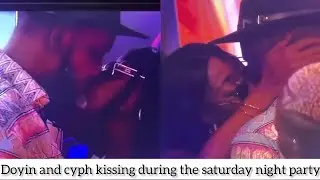 doyin and Cyph kissing during the Saturday night party