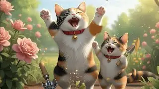 🌸 Kittens Learn Gardening Planting Flowers for Mama Cat!