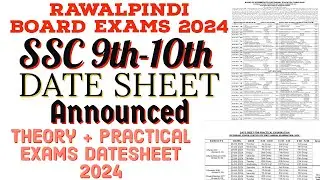 Bise Rawalpindi board Datesheet SSC 9th,10th Annual Exams 2024 - Theory and Practical Exam's dates
