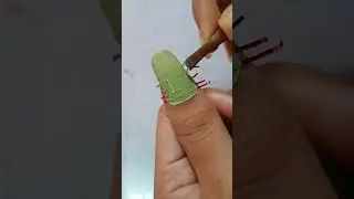 Elegant Green Stripe Nail Art 🌿 | Easy DIY Nail Design #NailArt #shorts