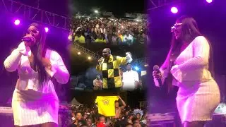 Sista Afia Flashes DROSS Tw&pound;rks Performing at Afrafranto Youth,Pull a Crazy Crowd+Campaign for Alan