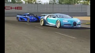 Battle Koenigsseg One:1 vs Bugatti Chiron at Circuit de La Sarthe