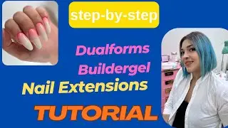 How to do russian ambre nails using buildrt gel and dual forms| full tutorial | Part2
