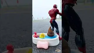 Spiderman - Go to the toilet properly | Nope & yup | Marvel Toy