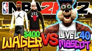 $400 WAGER vs LVL 40 MASCOT IN NBA 2K22! TOXIC DOUBLE ISO LINEUP!