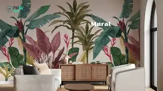 Colorful Removable Tropical Big Leaves Wallpaper for Trending Interior Home Wall Decoration