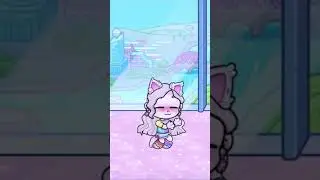 Doing the meow meow trend with pink cat in Avatar World😻💗🎀