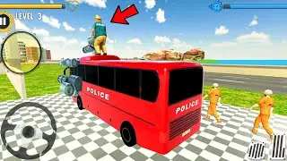 Driving Police Bus Shooting - Police Plane Prison Transport Simulator - Android gameplay