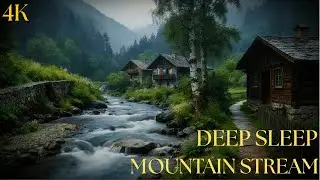 7 Hours Sleep Sounds: Mountain Stream & Gentle Rain in France | Deep Sleep Brown Noise for Insomnia