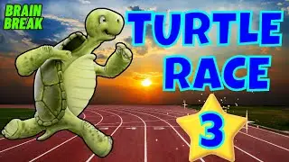 TURTLE RACE 3 BRAIN BREAK. EXERCISE BRAIN BREAK FOR KIDS | KIDS VIDEOS FOR KIDS