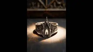 Cologne Cathedral Gothic Sterling Silver Ring &mdash; Hand-Carved Pointed Arches & Rose-Window Filigree