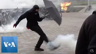 Police Fire Tear Gas at French Protesters During Nationwide Strike