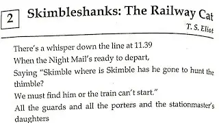 Skimbleshanks the railway cat by T.S.Elliot of class 9 icse explanation in hindi of treasure chest