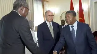 TV coverage of Ted N.C. Wilson's visit with Angola's president on Feb. 13, 2020
