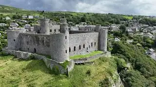 Castell Harlech Castle Wales Drone View