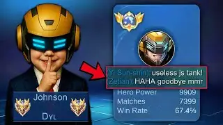TOP GLOBAL JOHNSON SOLO HARD CARRY RANK FULL GAMEPLAY!! (No cut) - Mobile Legends