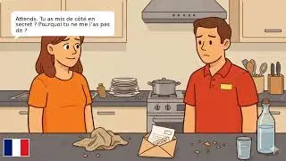 French Conversation A2–B1: Roommates Apologize After a Fight (Real-Life Dialogue in a Messy Kitchen)