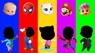 Wrong Eyes Cocomelon Mario Spidey Talking Angela Spidey Spiderman Boss Baby Challenge WRONG HEADS
