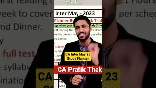 CA Inter May 23 Study Planner Study Strategy
