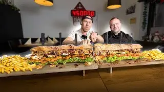 A 1-meter monster schnitzel baguette in 45 minutes? The Brauhaus Hersbruck Challenge 😳🔥