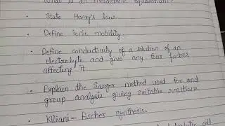 Ignou|| BCHCT -135|| JUNE 2025 Important Questions