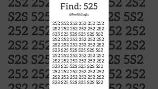 Visual perception test : Spot the hidden 525 in 8 sec. #visualskills #perception #riddles #ahorts
