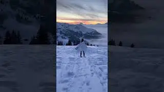 Sunset skiing adventure #best_of_life #foryou #trending #viral #adventure #skiing